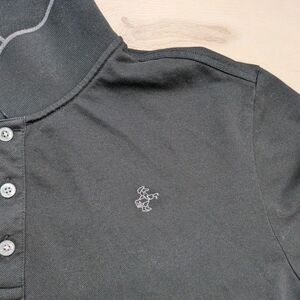Louis Castel Polo‎ Shirt Mens 110 Large Caddie Dog Black Stretch Golf
